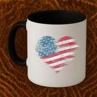 American Flag Heart Women Patriotic 4th Of July Usa Gift Coffee Mug thumb 2
