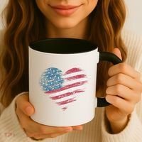 American Flag Heart Women Patriotic 4th Of July Usa Gift Coffee Mug thumb 3
