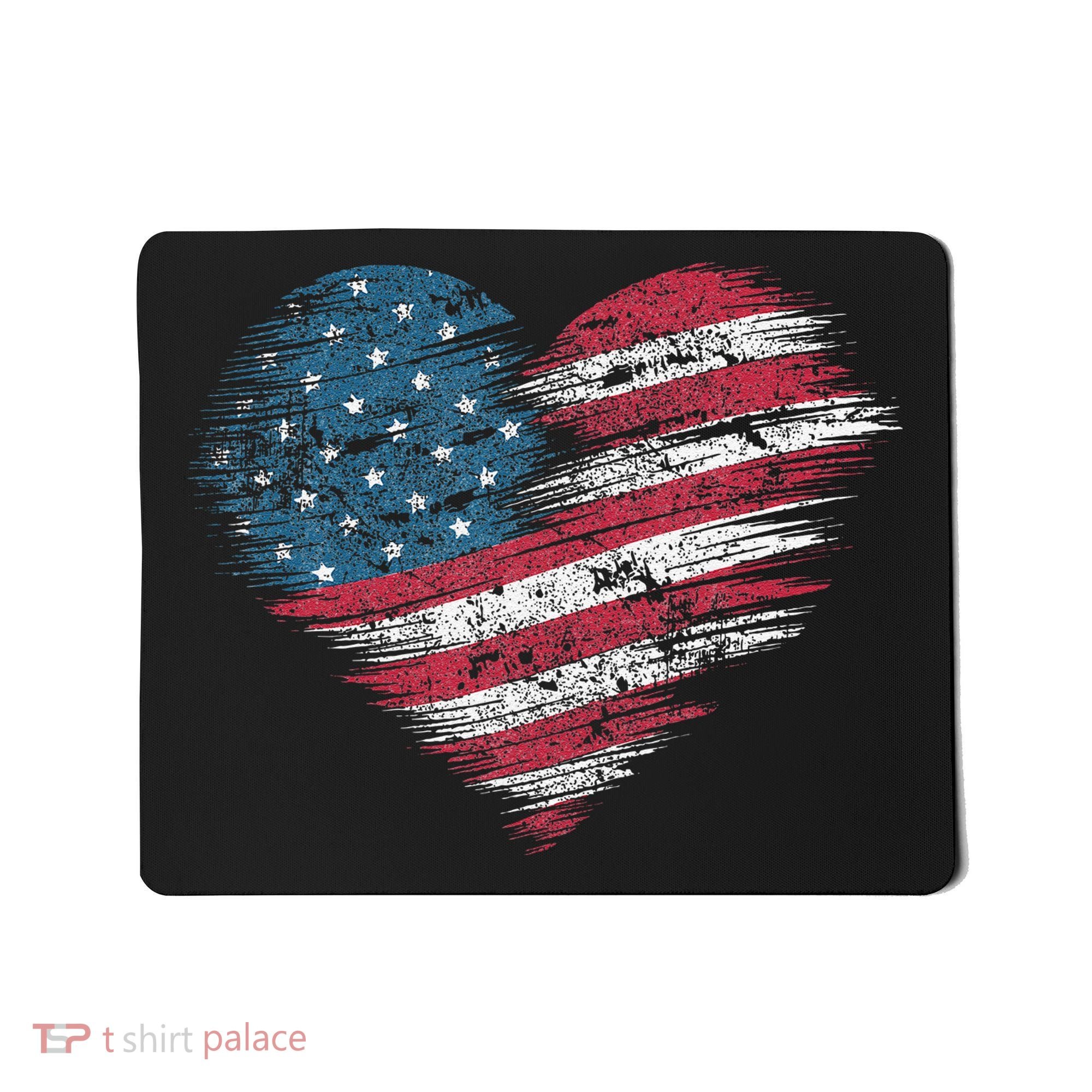American Flag Heart Women Patriotic 4th Of July Usa Gift Mousepad