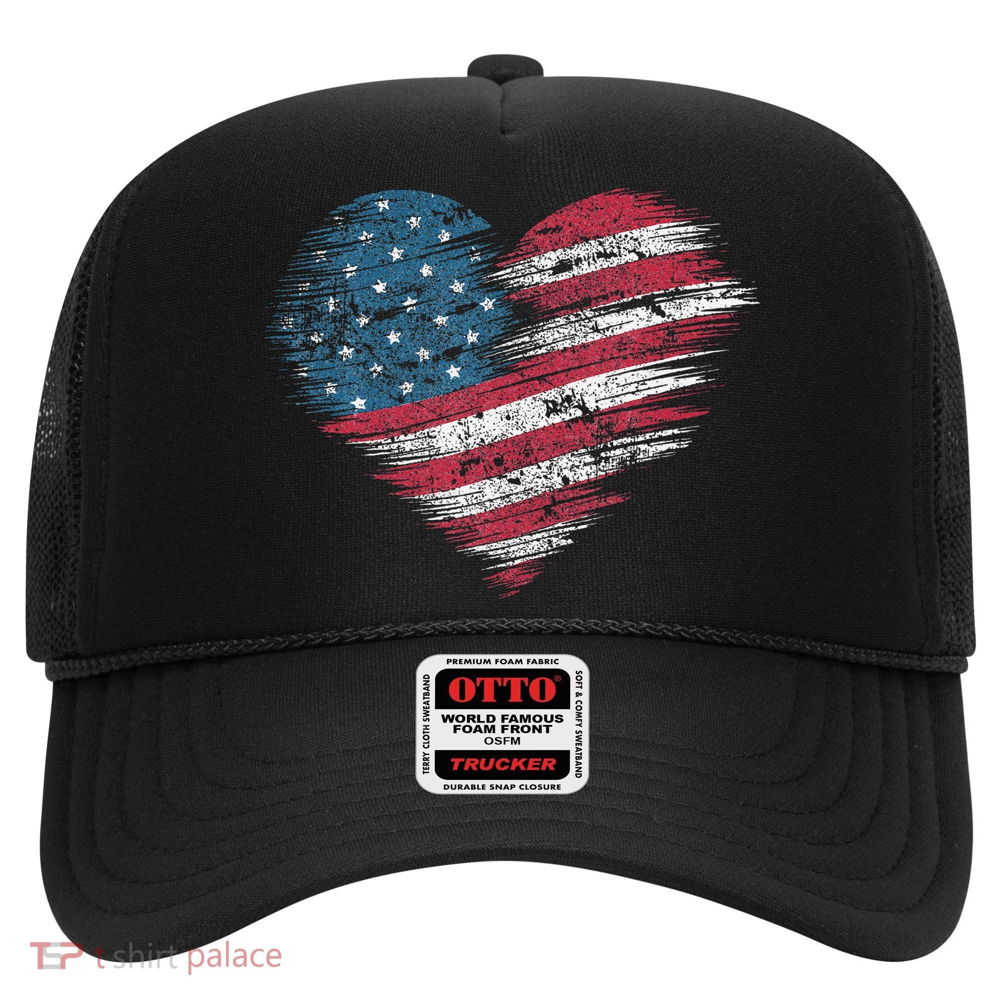 American Flag Heart Women Patriotic 4th Of July Usa Gift Hat