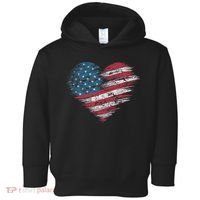 American Flag Heart Women Patriotic 4th Of July Usa Gift Toddler Hoodie thumb 0