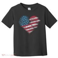 American Flag Heart Women Patriotic 4th Of July Usa Gift Toddler T-Shirt thumb 0