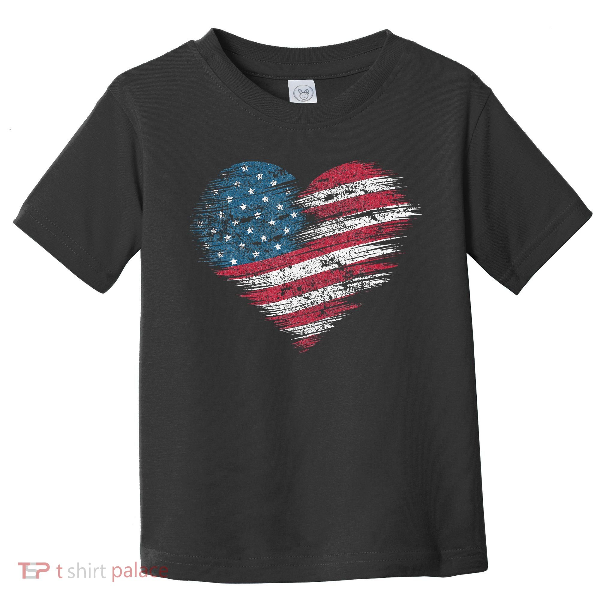American Flag Heart Women Patriotic 4th Of July Usa Gift Toddler T-Shirt