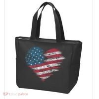 American Flag Heart Women Patriotic 4th Of July Usa Gift Tote Bag thumb 3