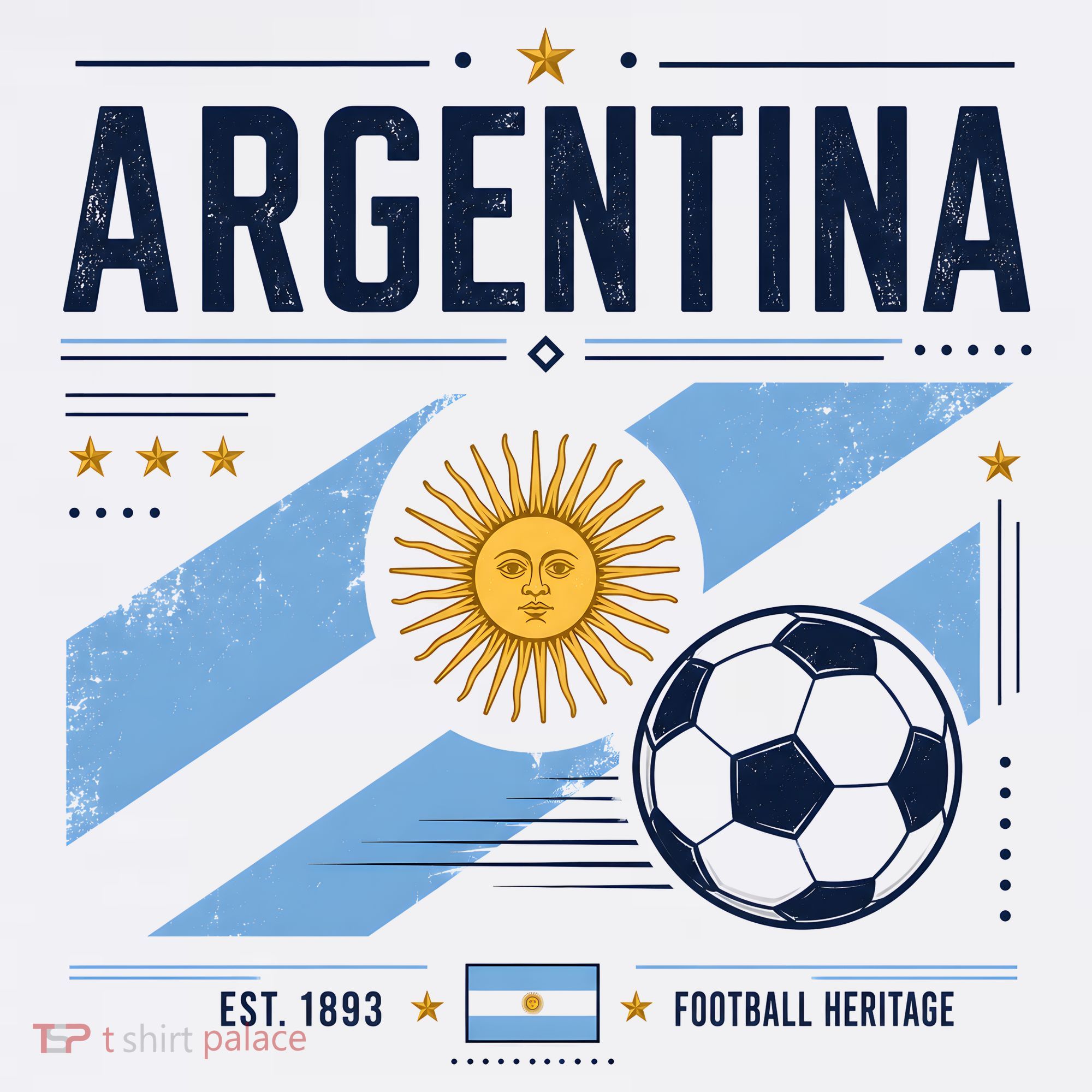 Argentina Football Heritage Vintage Soccer T-Shirt