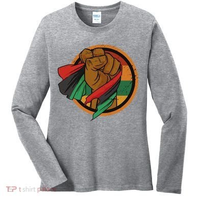 African Flag Hand Women's Long Sleeve Shirt