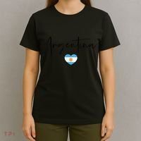 Argentina Flag Heart Argentina Soccer Jersey South America T-Shirt thumb 4