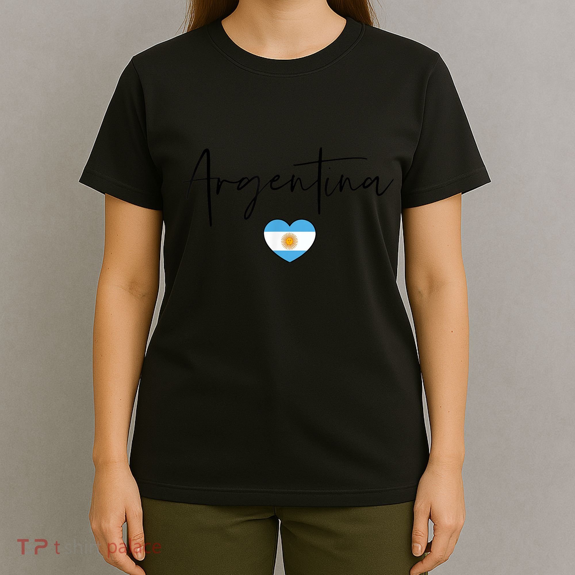 Argentina Flag Heart Argentina Soccer Jersey South America T-Shirt