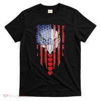 American Flag Hearts Bald Eagle Patriotic Vintage Usa T-Shirt thumb 0
