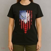 American Flag Hearts Bald Eagle Patriotic Vintage Usa T-Shirt thumb 4