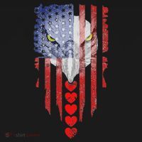 American Flag Hearts Bald Eagle Patriotic Vintage Usa T-Shirt thumb 7