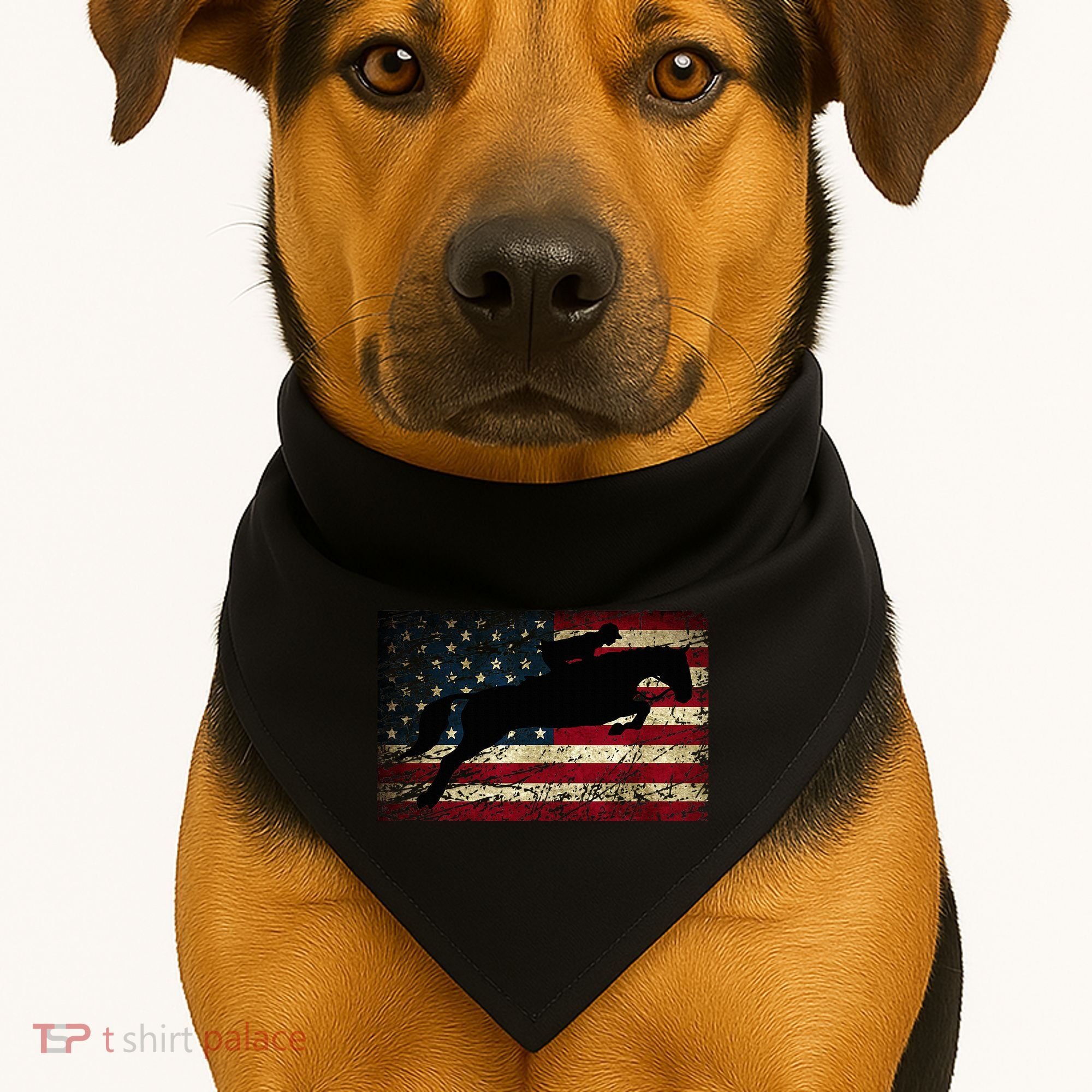 American Flag Horse Riding Show Jumping USA-Made Doggie Bandana