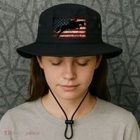 American Flag Horse Riding Show Jumping Bucket Hat thumb 3