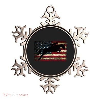 American Flag Horse Riding Show Jumping Ornament