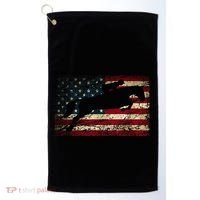 American Flag Horse Riding Show Jumping Golf Towel thumb 0