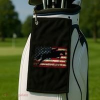 American Flag Horse Riding Show Jumping Golf Towel thumb 2