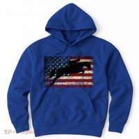 American Flag Horse Riding Show Jumping Hoodie thumb 0