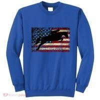 American Flag Horse Riding Show Jumping Sweatshirt thumb 0