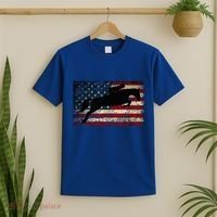 American Flag Horse Riding Show Jumping T-Shirt thumb 2