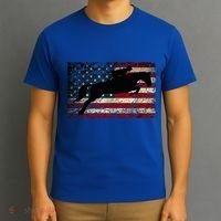 American Flag Horse Riding Show Jumping T-Shirt thumb 3