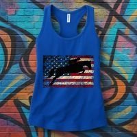 American Flag Horse Riding Show Jumping Women's Tank Top thumb 3