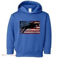 American Flag Horse Riding Show Jumping Toddler Hoodie thumb 0