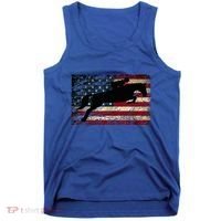 American Flag Horse Riding Show Jumping Tank Top thumb 0