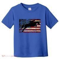 American Flag Horse Riding Show Jumping Toddler T-Shirt thumb 0