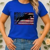 American Flag Horse Riding Show Jumping Women's T-Shirt thumb 2