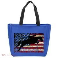 American Flag Horse Riding Show Jumping Tote Bag thumb 0