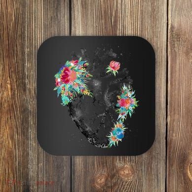 Anatomical Flower Heart Coaster