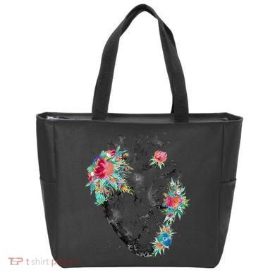 Anatomical Flower Heart Tote Bag