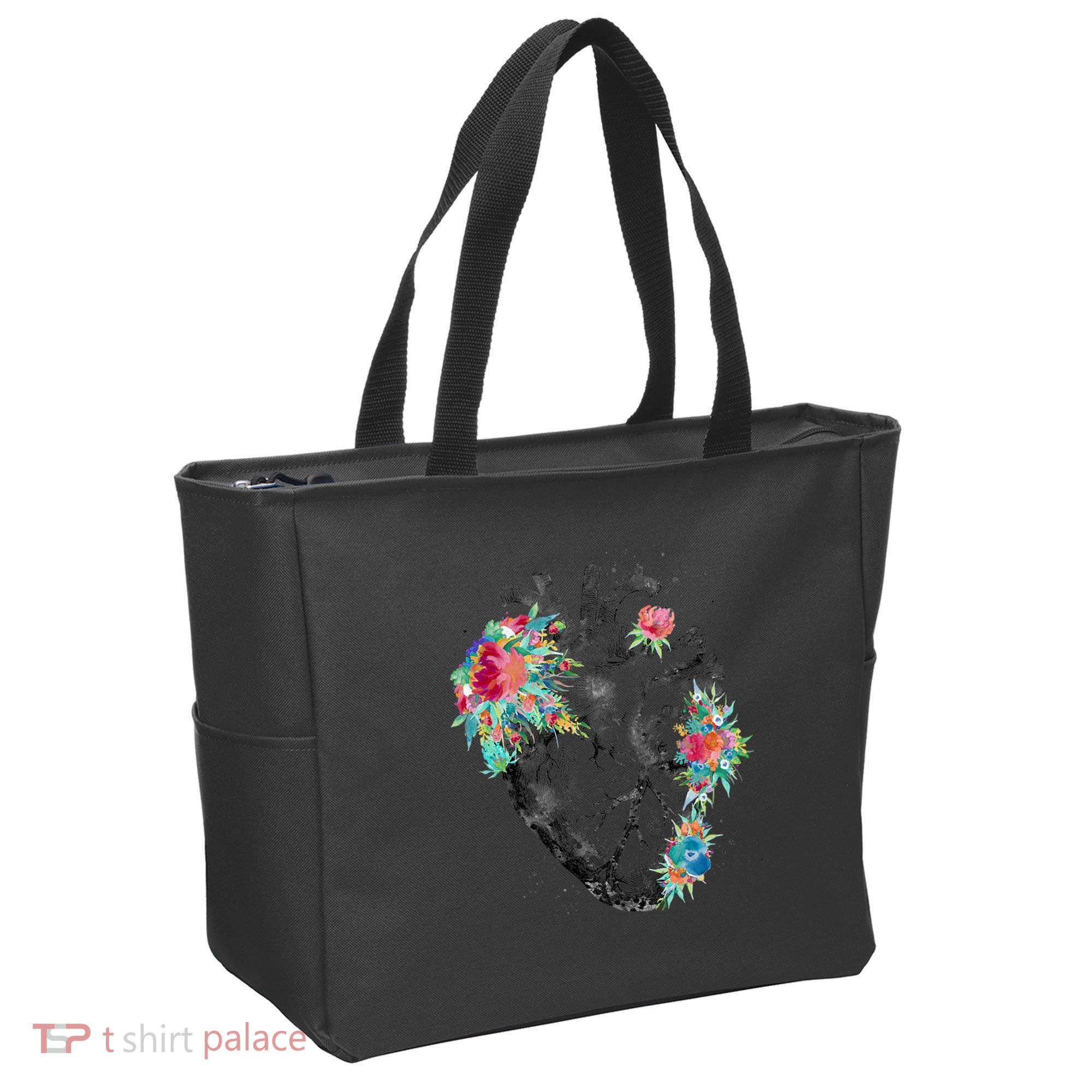 Anatomical Flower Heart Tote Bag