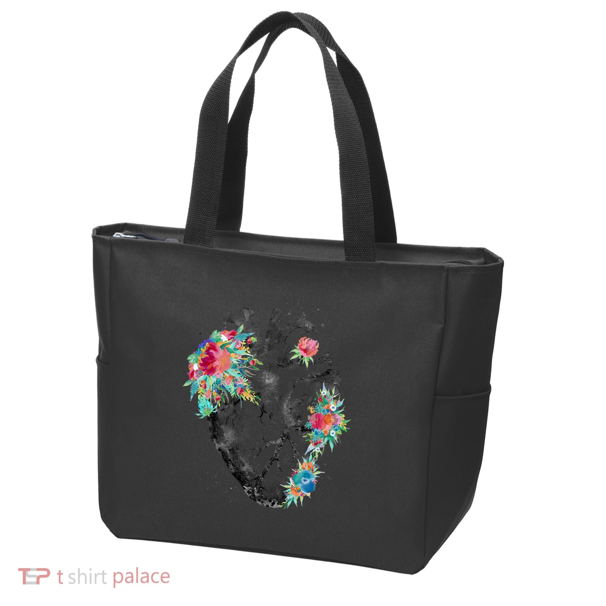Anatomical Flower Heart Tote Bag