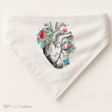 Anatomical Flower Heart USA-Made Doggie Bandana