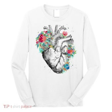 Anatomical Flower Heart Long Sleeve Shirt