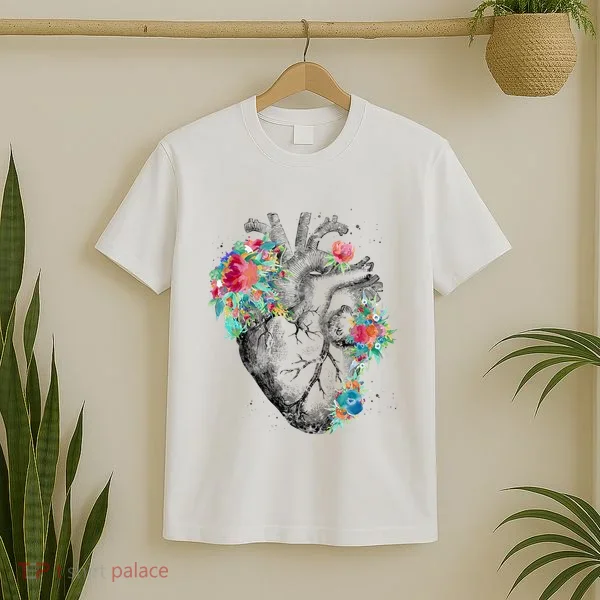 Anatomical Flower Heart T-Shirt