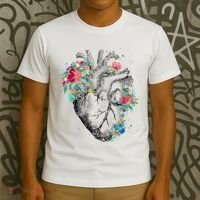 Anatomical Flower Heart T-Shirt thumb 3