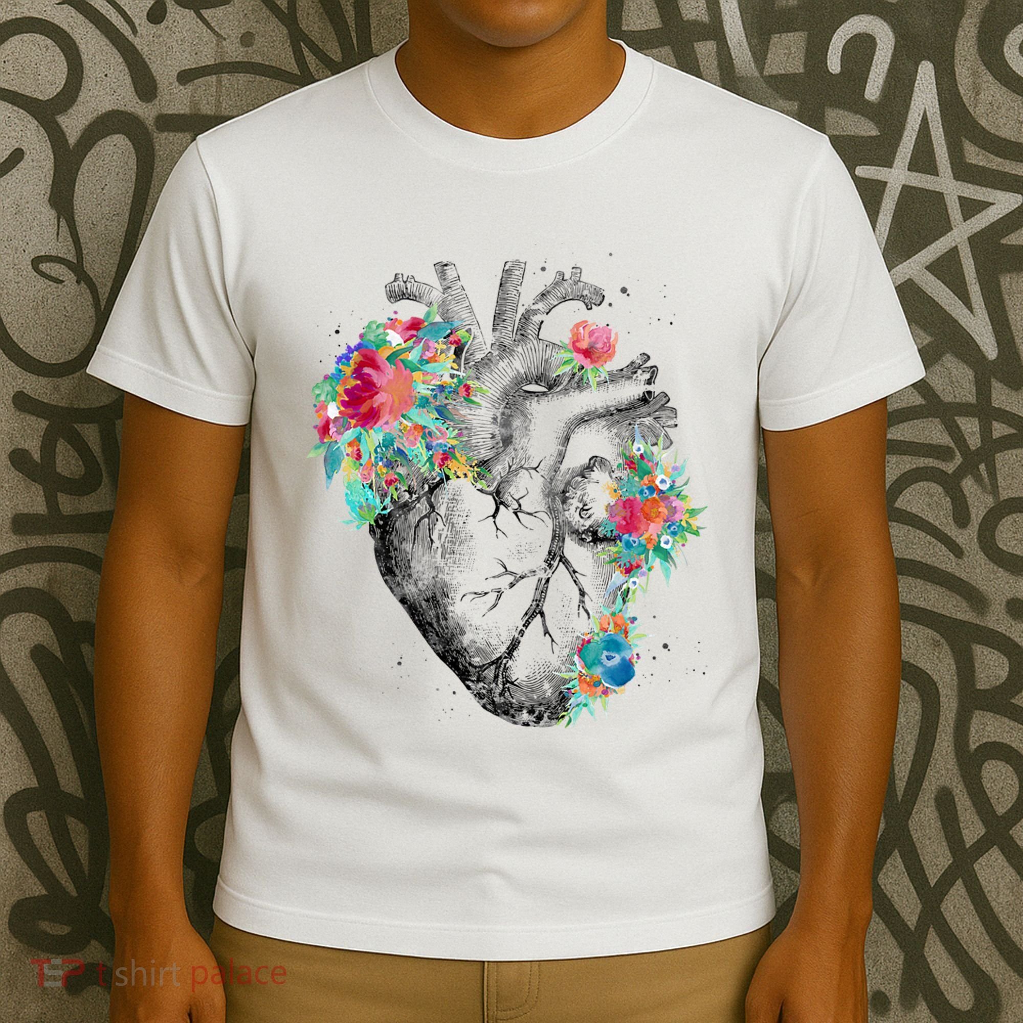 Anatomical Flower Heart T-Shirt