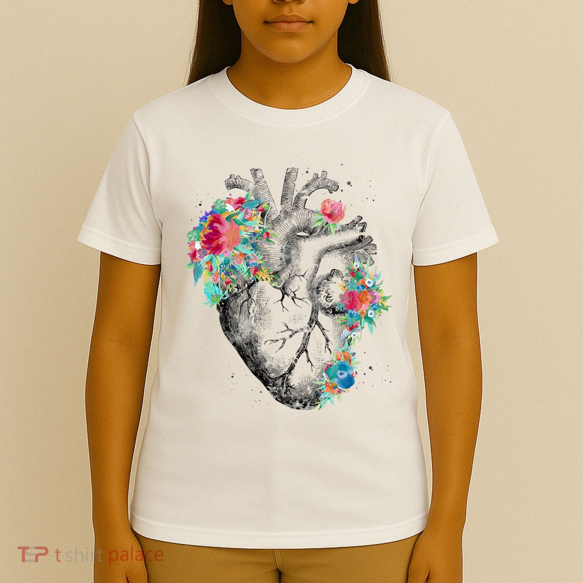 Anatomical Flower Heart T-Shirt