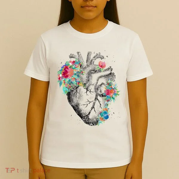 Anatomical Flower Heart T-Shirt