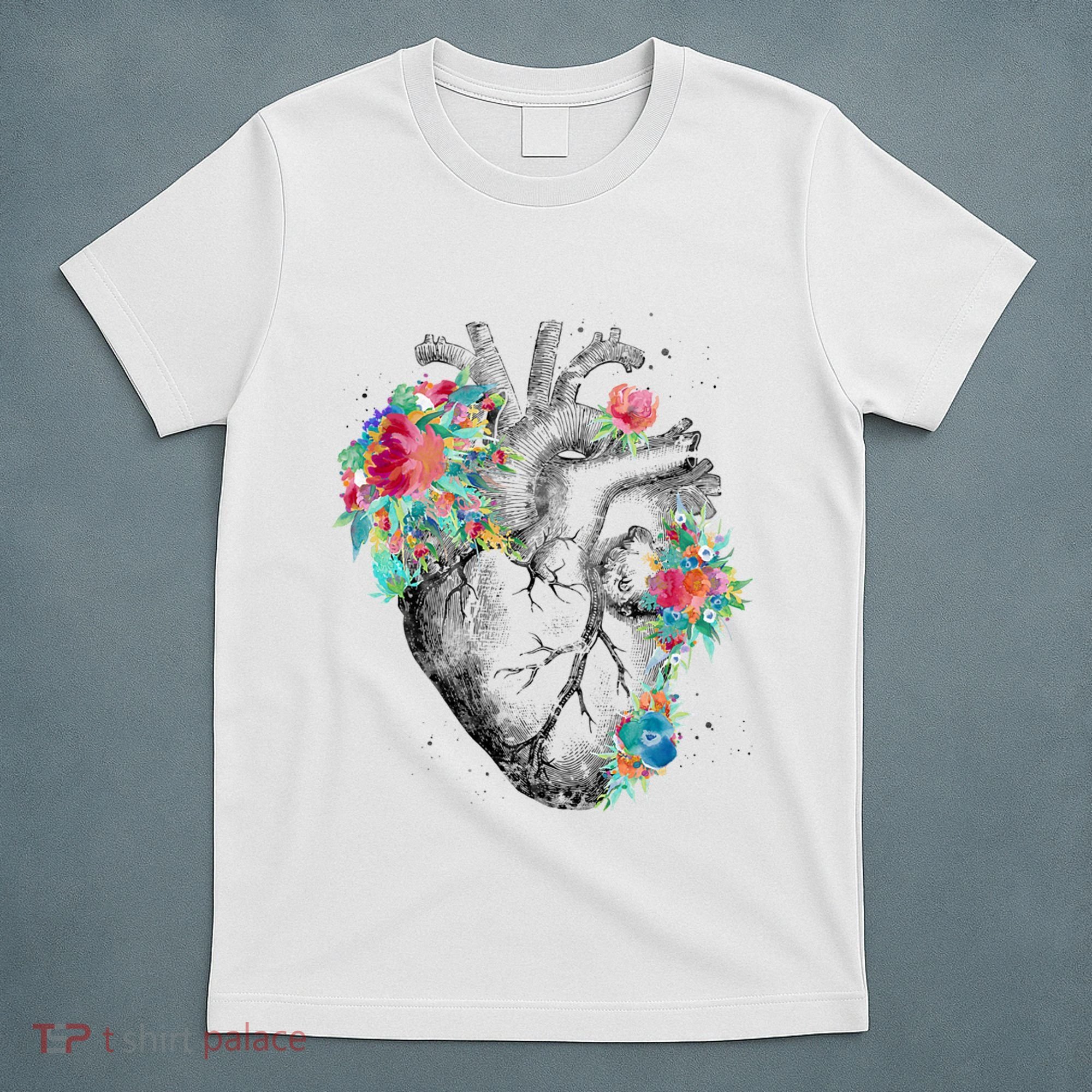 Anatomical Flower Heart T-Shirt