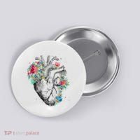 Anatomical Flower Heart Button thumb 0
