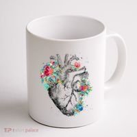 Anatomical Flower Heart Coffee Mug thumb 1