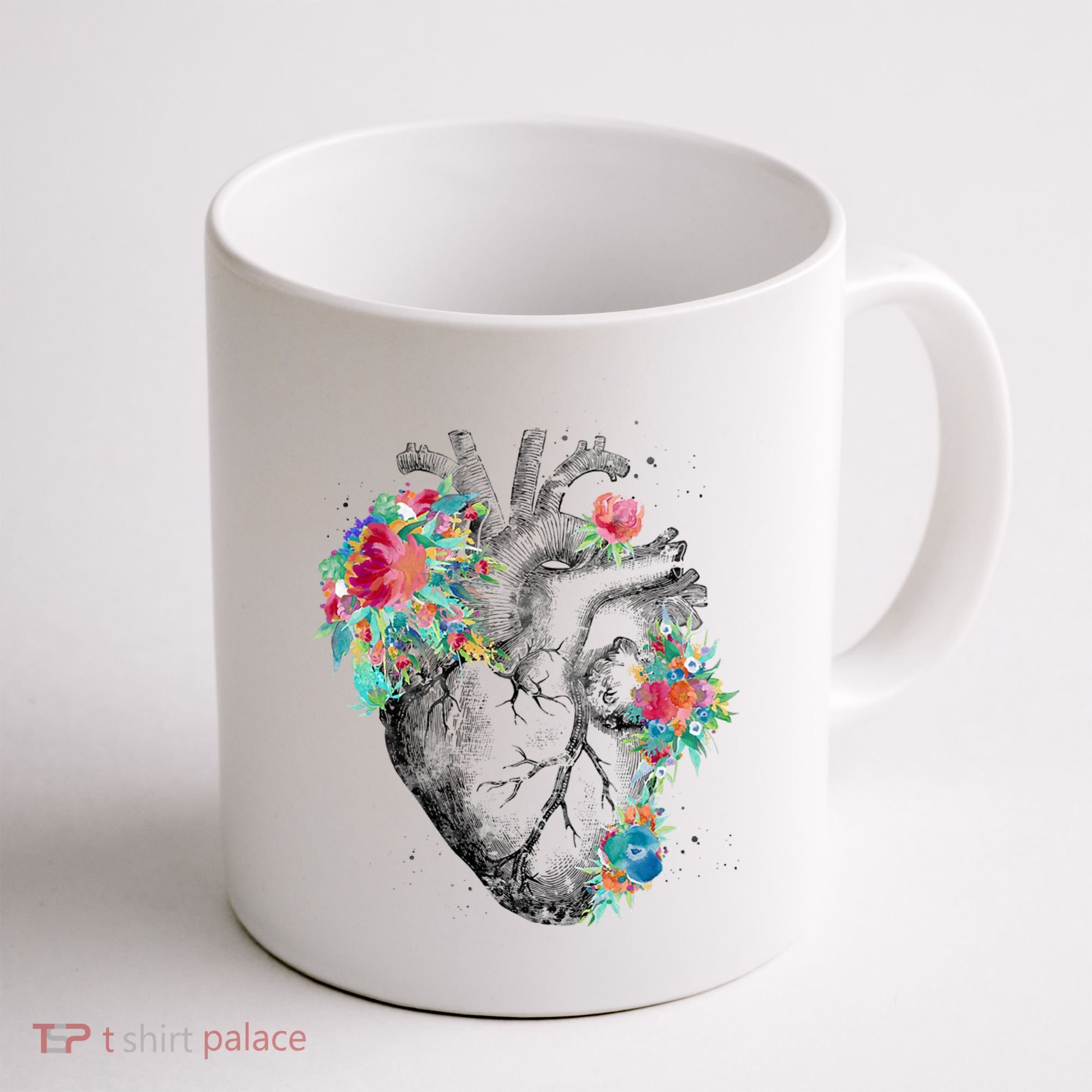 Anatomical Flower Heart Coffee Mug