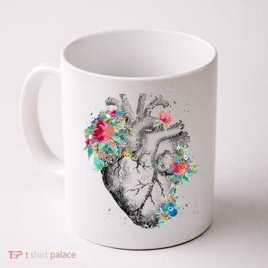 Anatomical Flower Heart Coffee Mug
