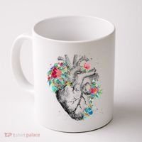 Anatomical Flower Heart Coffee Mug thumb 0