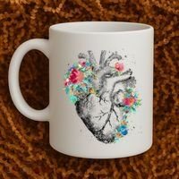 Anatomical Flower Heart Coffee Mug thumb 2