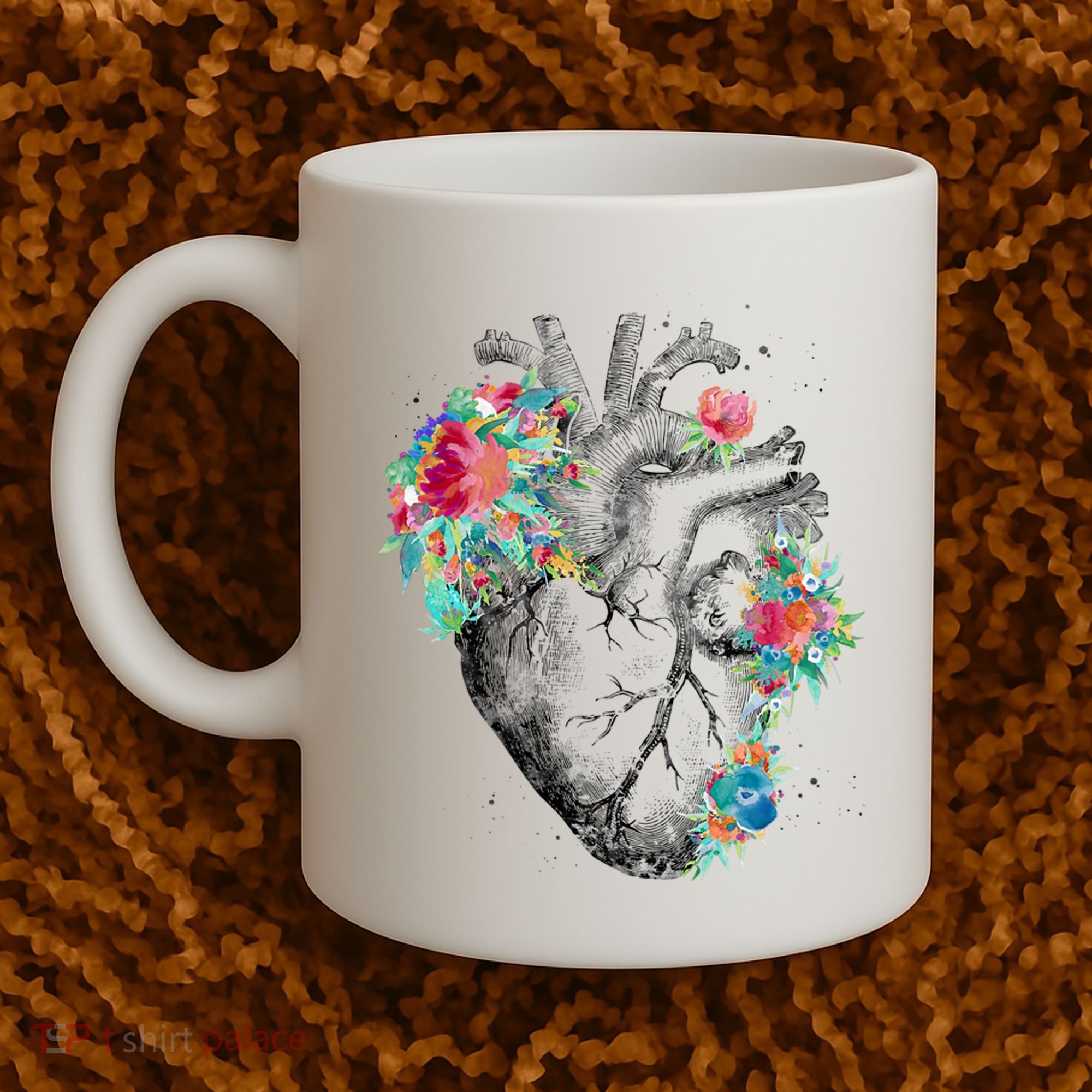 Anatomical Flower Heart Coffee Mug