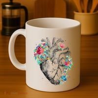 Anatomical Flower Heart Coffee Mug thumb 4